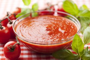 closeup of bowl with tomato sauce (pulp_
