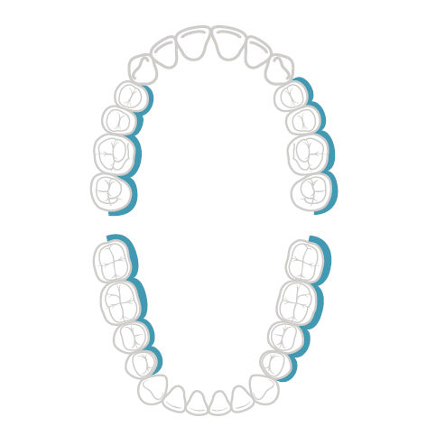 Дистальные поверхности, обращённые от врача-правши