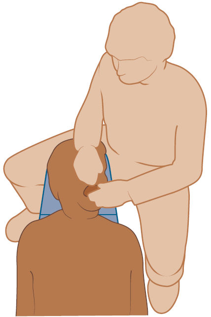 Позиция 1–2 часа (у угла подголовника)